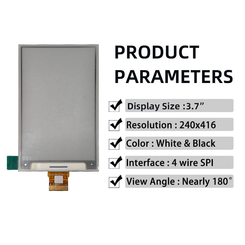 3.7 Inch E-Ink Epaper Display with Spi Interface for Monitor