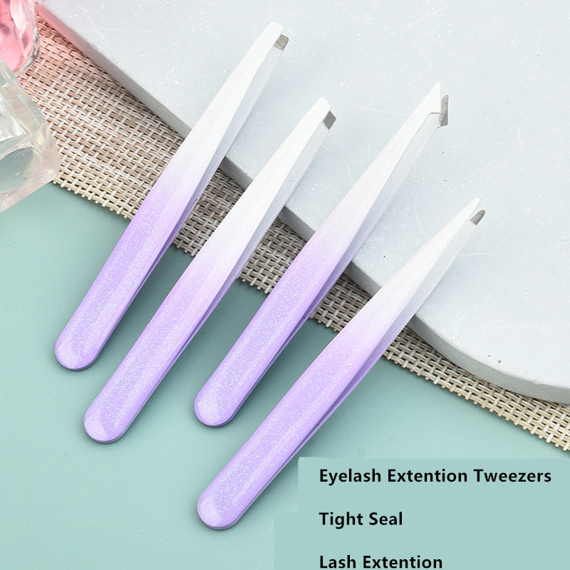 Stainless Steel Gradient Lash Lifting Eyelash Beauty Makeup Eyebrow Trimming Tweezer Set