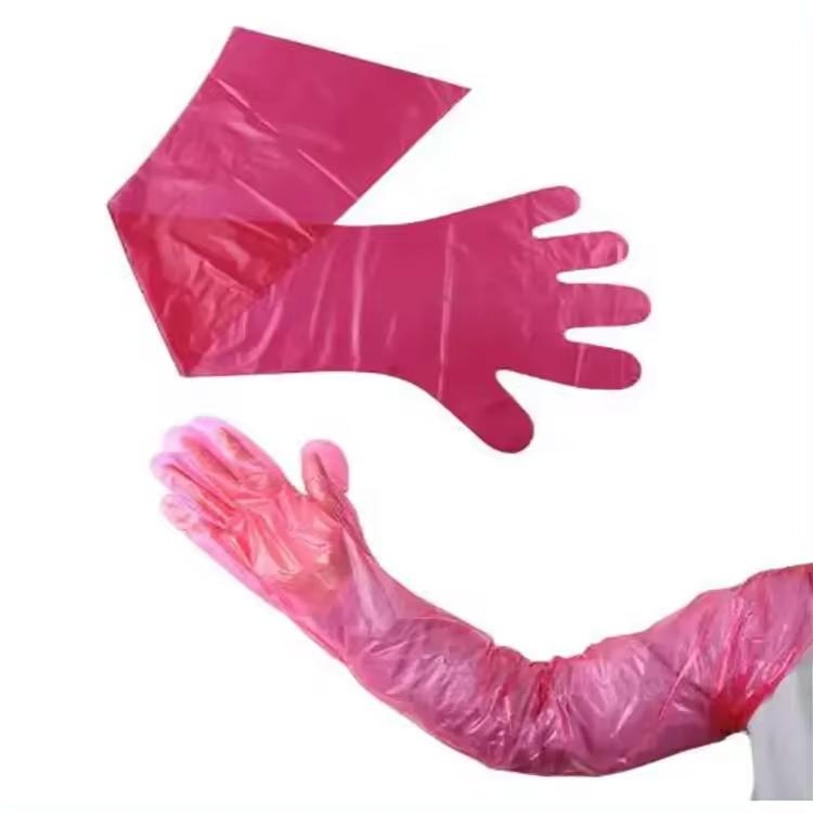 Disposable Veterinary Artificial Insemination Arm Shoulder Length Examination PE Gloves or Sleeves