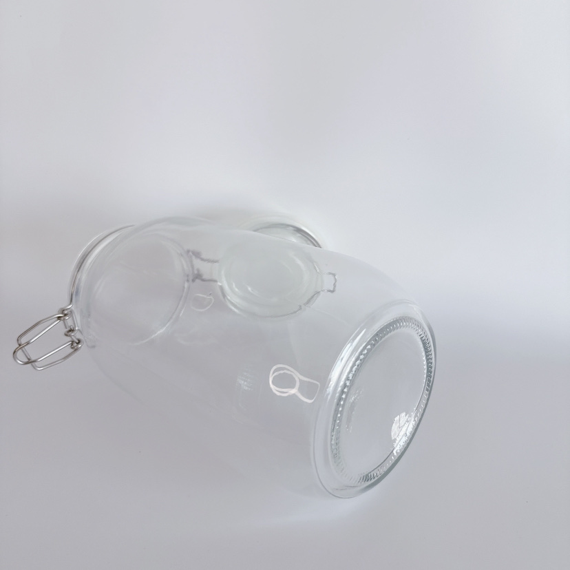 Factory Large 2000ml Food Glass Jar with Clip Top Wholesale