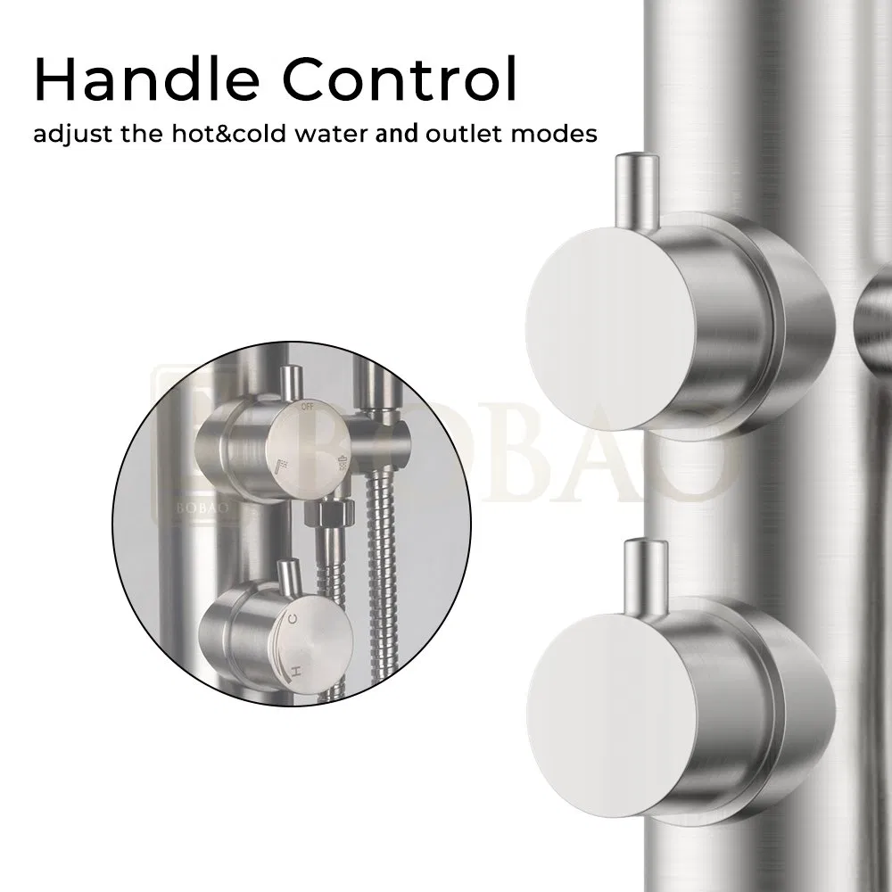 Wall-Mounted Outdoor Shower System with Rainfall Jet Feature