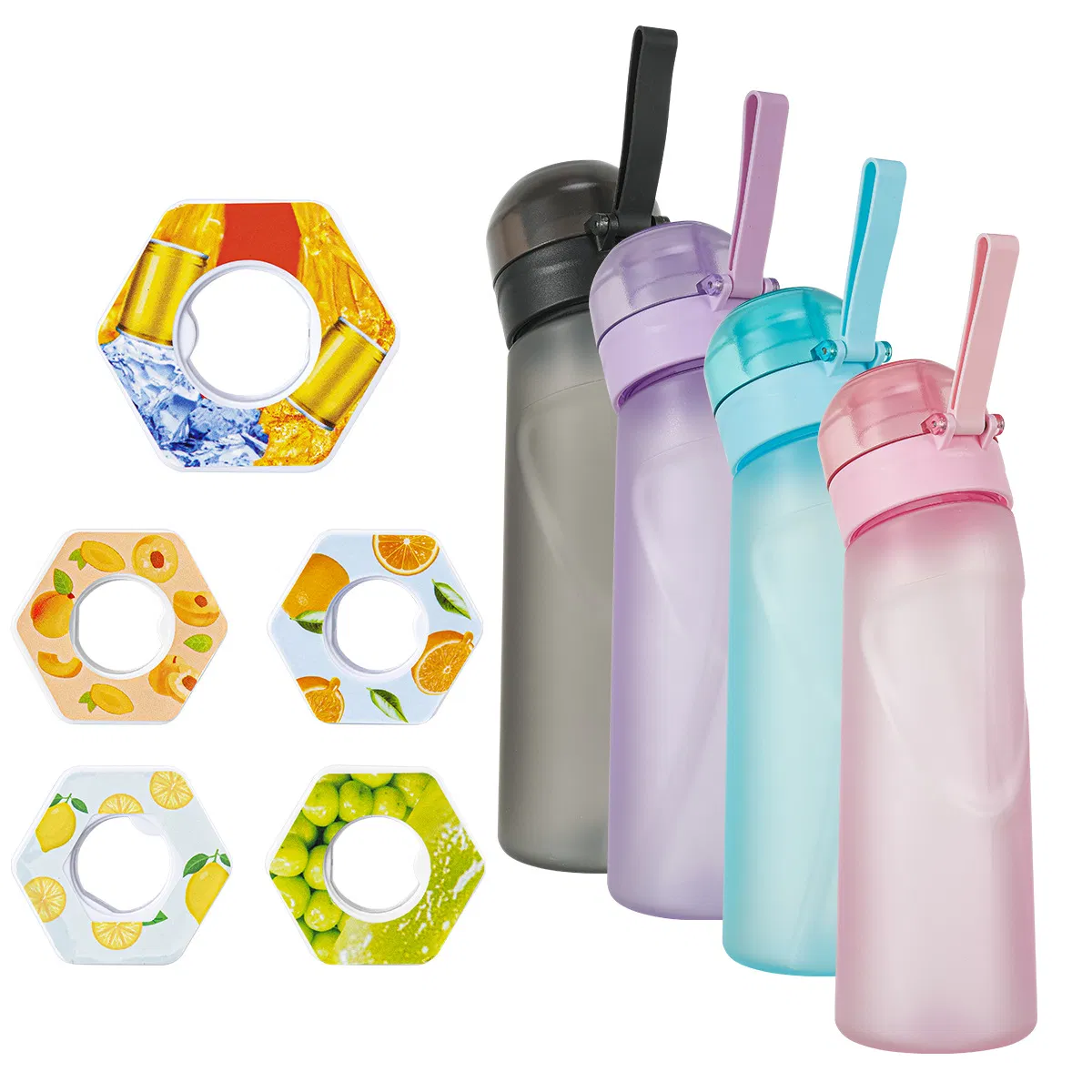 Спортивная бутылка для воды 650 мл с ароматизаторами, матовый черный