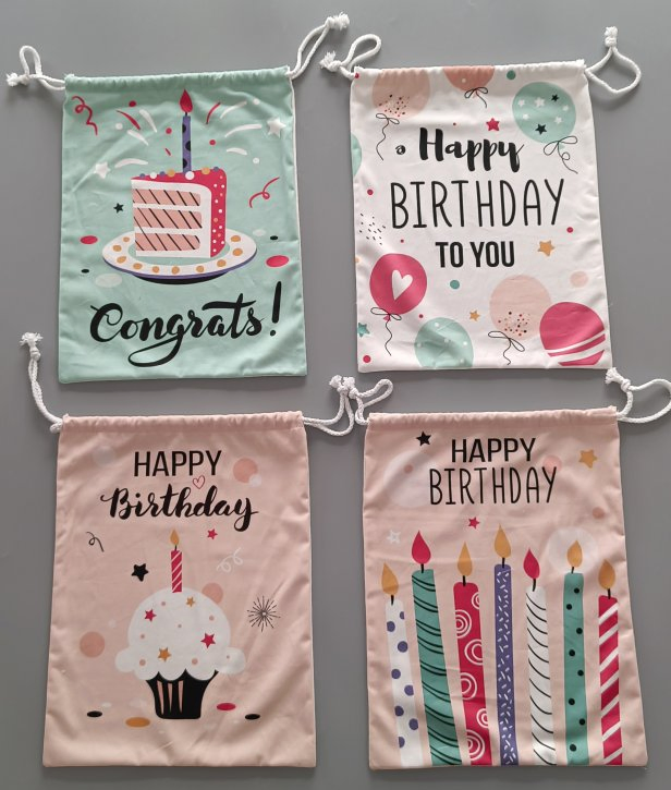 Custom Digital Print or Screen Print Drawstring Bag Gift Bag