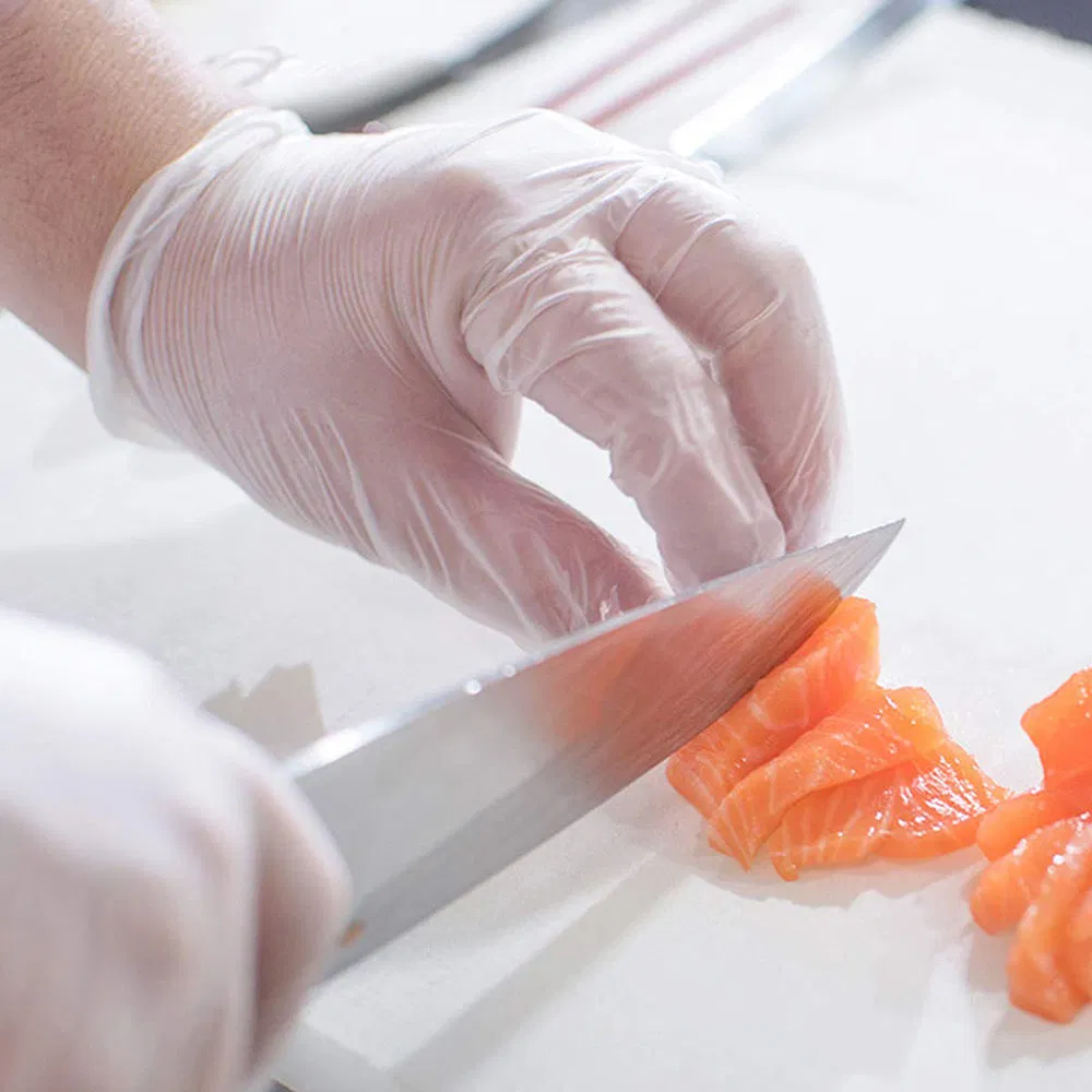 High Quality Powder Free Transparent PVC Disposable Vinyl Gloves Hand Exam Safety Gloves for Food Service