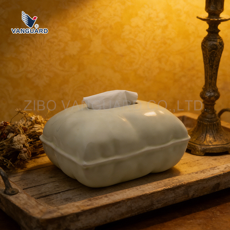 Ins Rectangular White Napkin Box Creative Ceramic Tissue Box for Home Decor