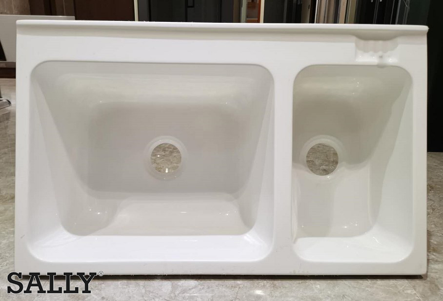 Sleek Modern Black Double Bowl Vanity Sink for Laundry