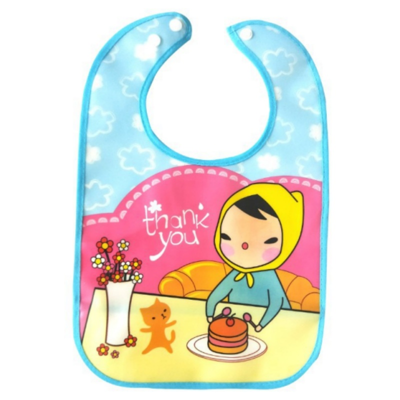 Preschool Drool Bibs - No Wash PEVA, Lightweight Cartoon Feeding Bib