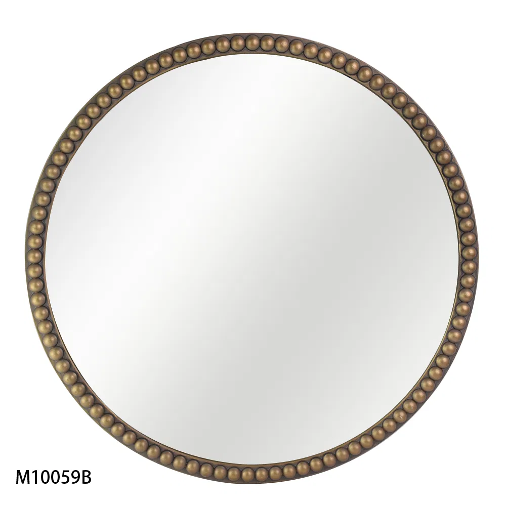 OEM Wooden Round MDF Tabletop Make up Mirror Beads Art Frame Home Decortion Mirror
