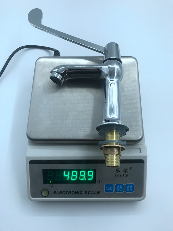 Chrome Finish Medical Elbow Basin Mixer Tap Long Lever Handle Hot Cold Hospital Faucet