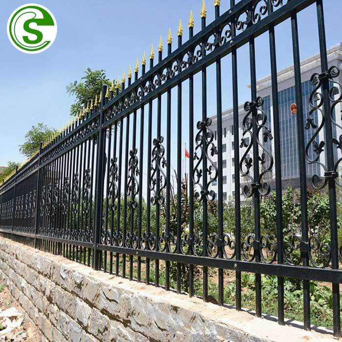 Decorative Galvanized Tubular Gates Wrought Iron Fence for Garden Fence