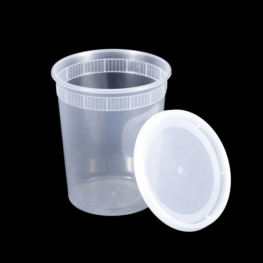 11/12/17/21/25/33/44/58oz High Quality Food Grade PP Disposable Leakproof Recyclable Microwavable with Lid Food Storage Soup/Deli