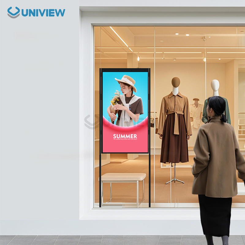 55-дюймовый полууличный светодиодный дисплей для витрин