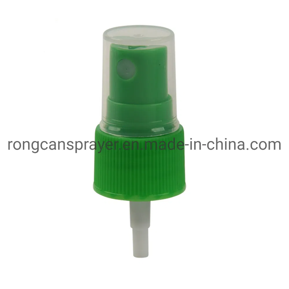Factory Price 18mm Black Tamper Evident Atomiser Spray Pump with Clear Cover Cap, Plastic Fine Mist Spray with Anti-Theft Ring