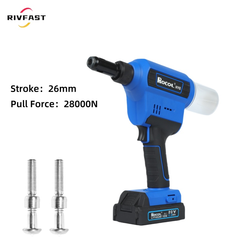 Аккумуляторная заклепочная машина 28000Н для болтов 6.4мм