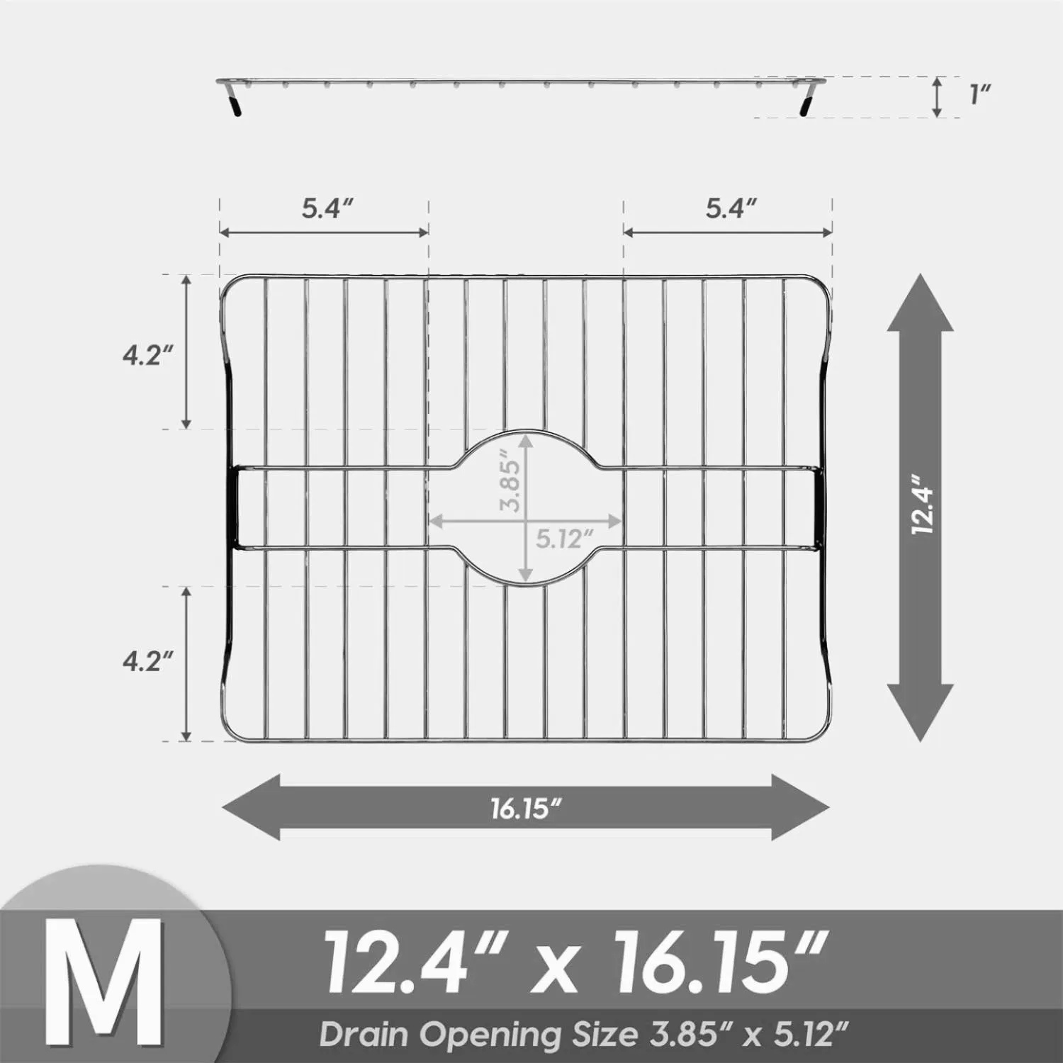 304 Stainless Steel Sink Protector Rack Rust-Resistant Grid for Kitchen Sink Bottom, Scratch Prevention, Drainage Support Fits Sinks 10.75" X 12.4", Center