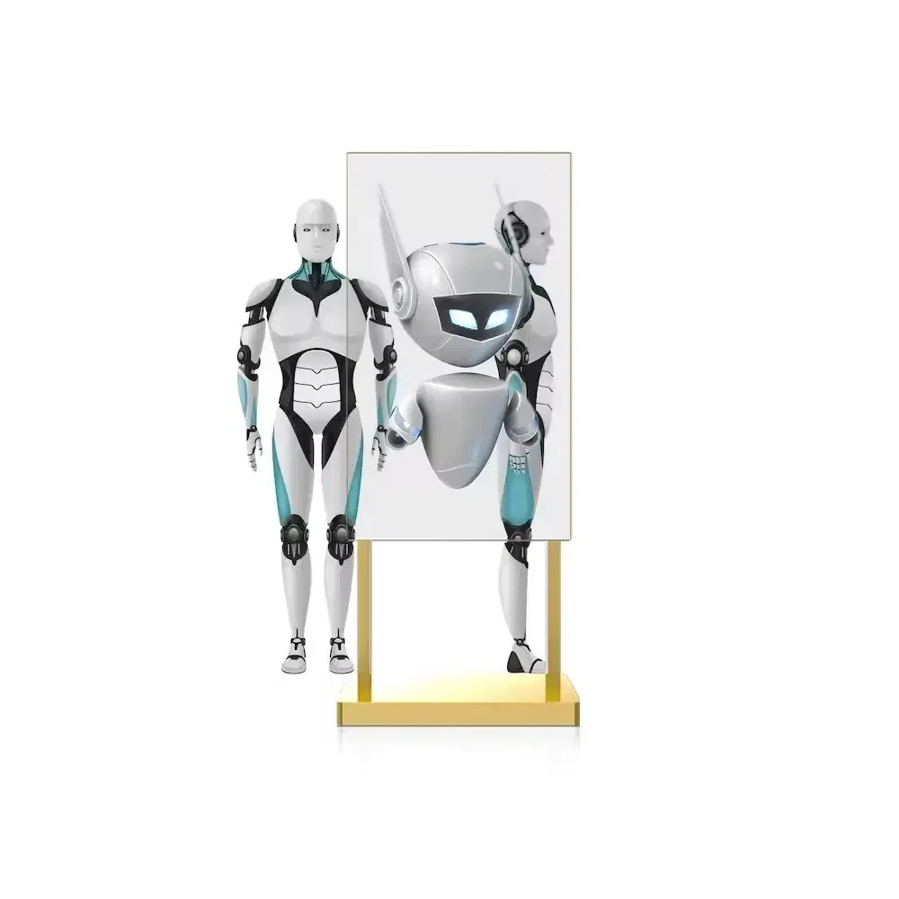 Transparent OLED Display Indoor Digital Signage HD Touch Screen OLED Android or Windows Moving Ai Digital Man Advertising Machine
