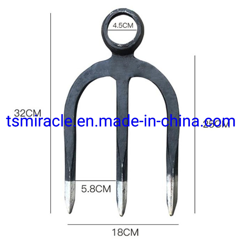 Hardened Agricultural Three-Pronged Fork Hoe Rake Solid Wood Long Handle Farm Tools Gardening Fork