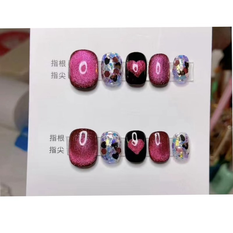 Acrylic Nail Art Short Luxury Press on Nails False Artificial Fingernails