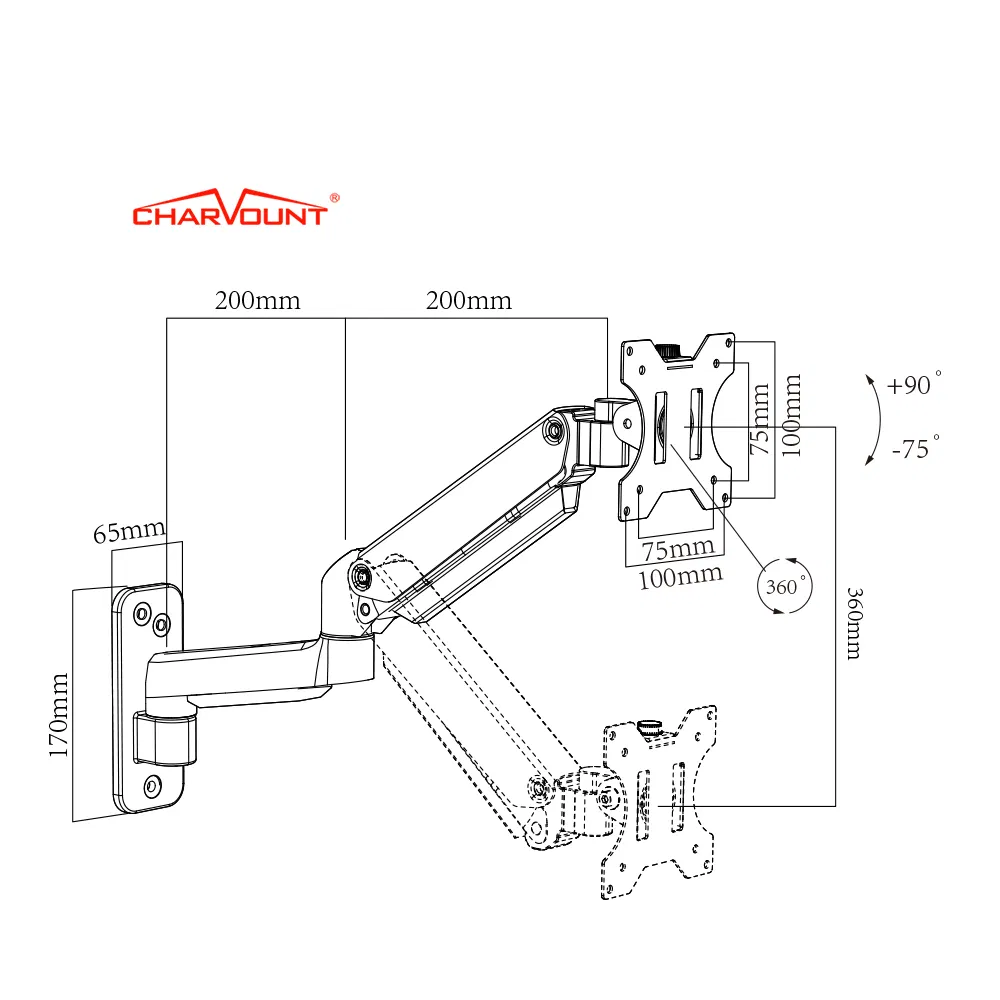 Кронштейн для монитора настольный Single Monitor Arm