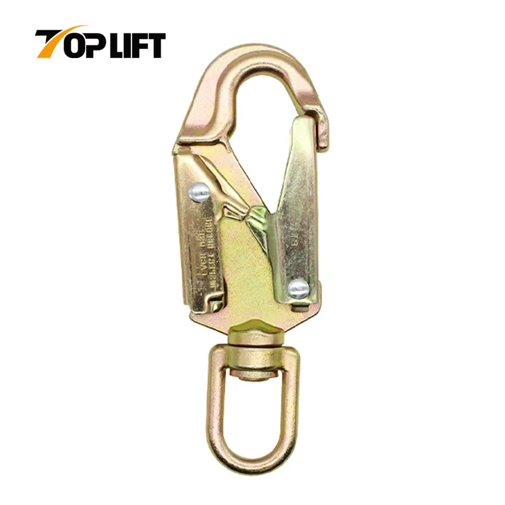 High Strength Alloy Steel Self-Locking Double Lock Fall Protection Swivel Safety Hook