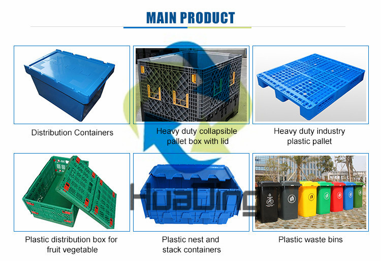 600*400 Nestable Plastic Distribution Stacked Container Boxes