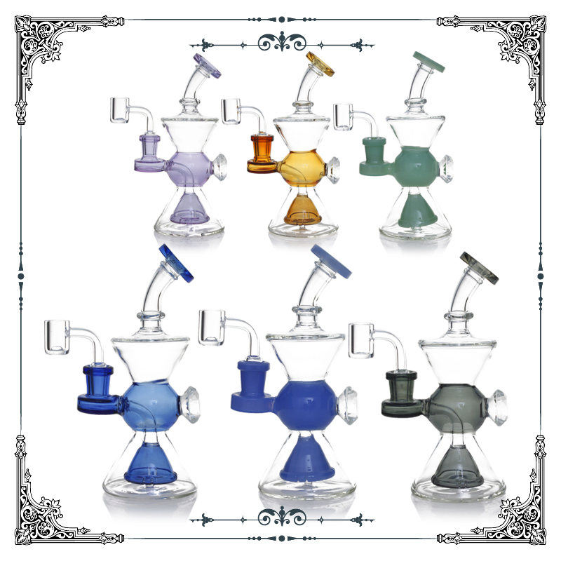 Wholesale Showerhead Perc Small Glass Recycler Smoking Water Pipe DAB Oil Rig Oil Burner