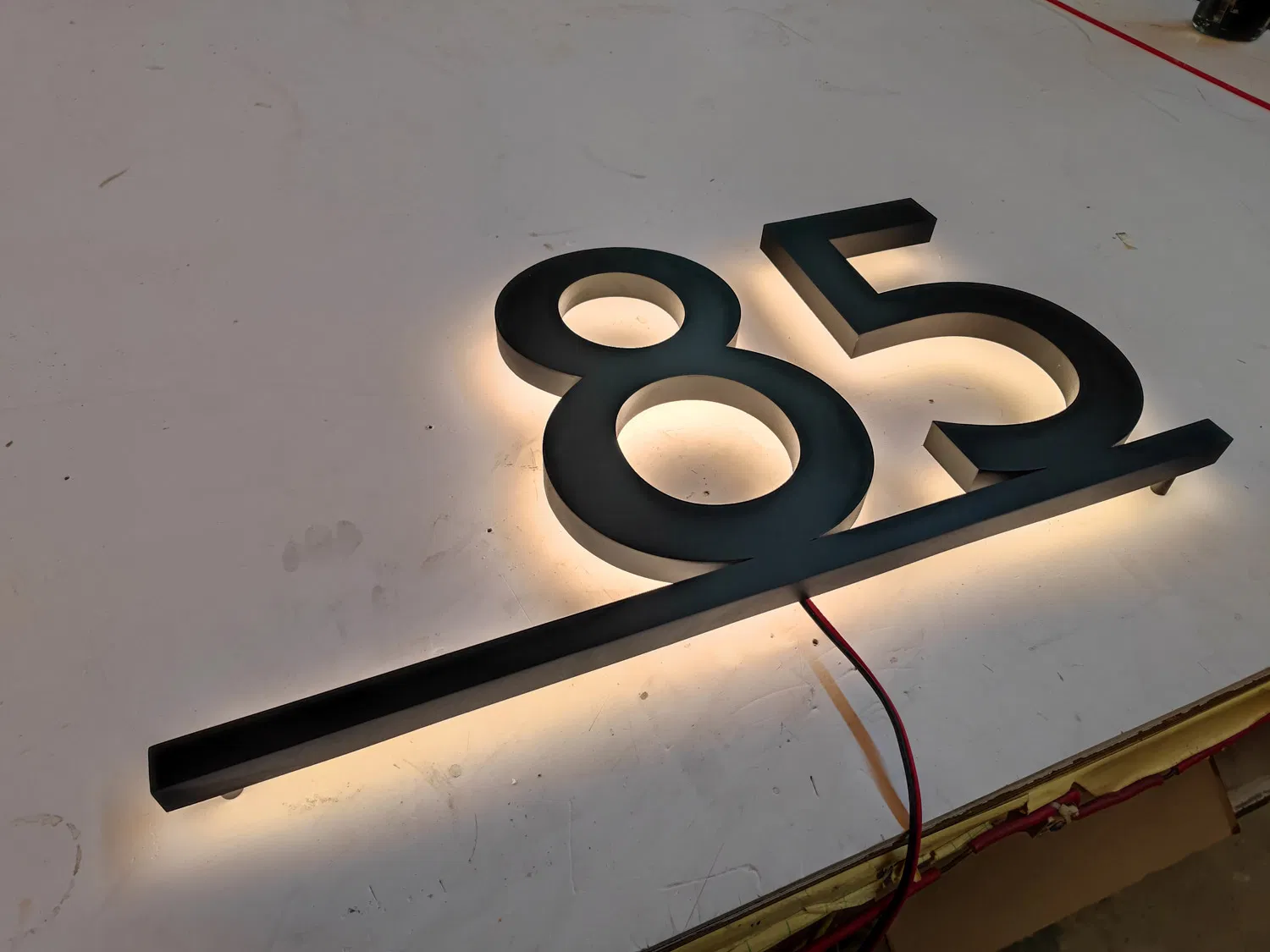 Stainless Steel Backlit Letter Sign Room Number Brushed Black Backlit LED Channel Letter Sign
