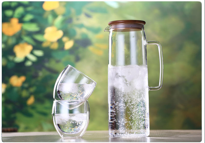 1500ml Wholesale High Borosilicate Handmade Tea & Fruit Infusion Glass Water Pitcher