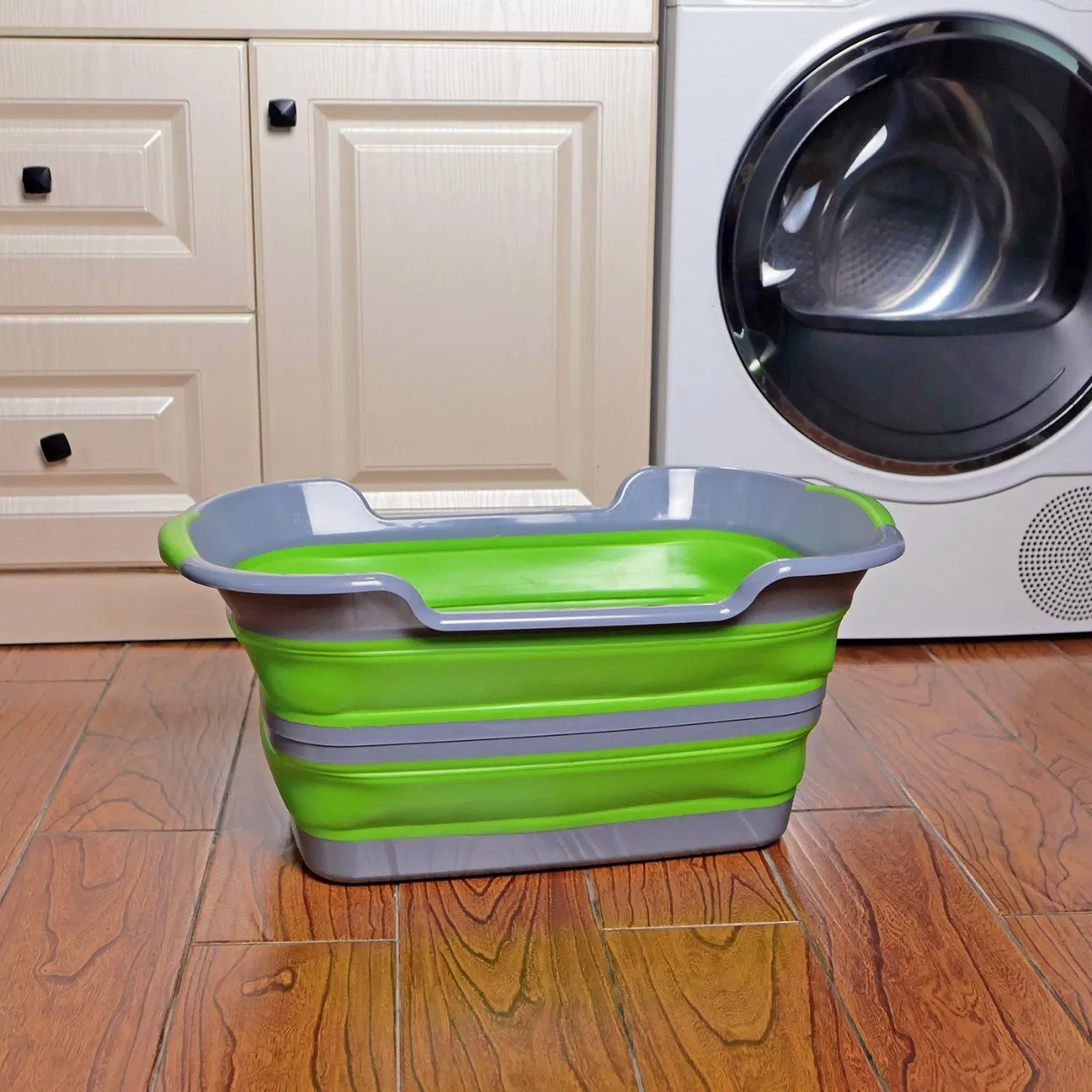 Green Multi-Functional Polyester Foldable Bathtub Storage Basket for Dirty Clothes Pet Swimmingpool