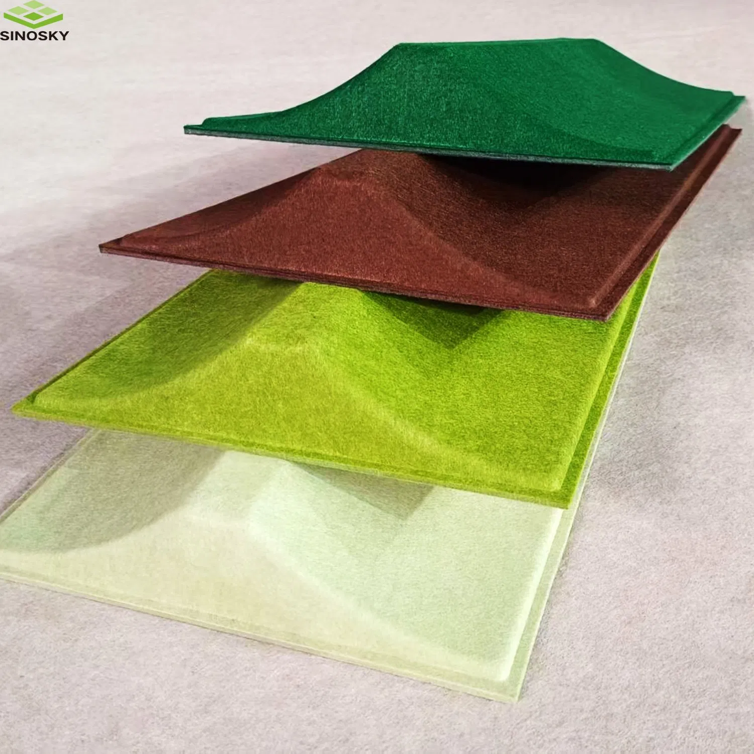 Square-Shaped Round Circular Triangle-Shaped 3D Pet Fiber Decorative Panel