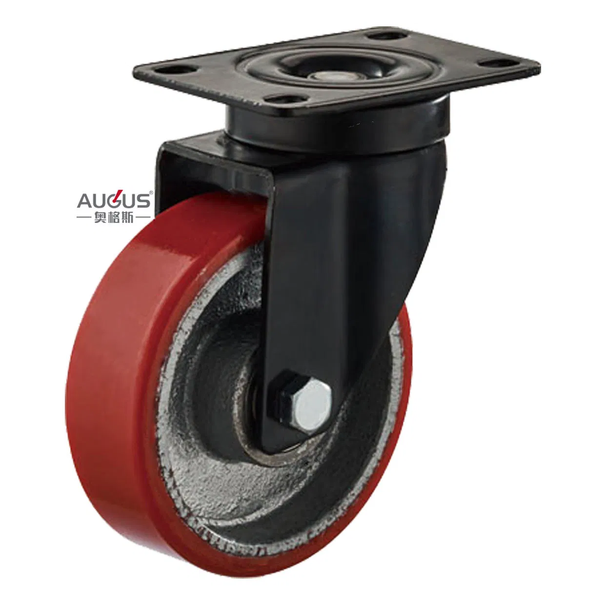 Medium Duty Industrial Wheel Caster with Iron PU Wheel and Double Bearing