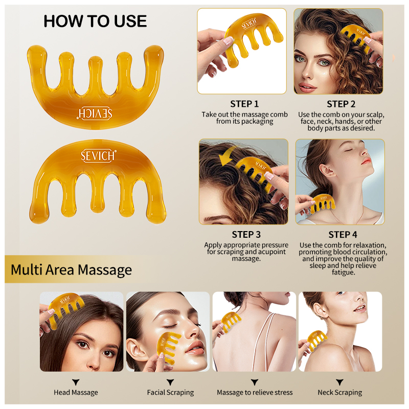 Resin Comb New Arrival Custom Hair Head Facial Body Scraping Wholesale Comb Massage Scalp