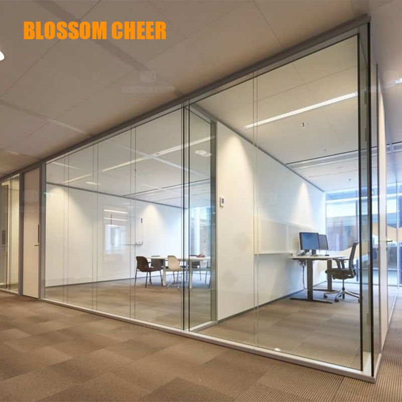 Aluminum Double Glass Panel Interior Movable Partition Wall