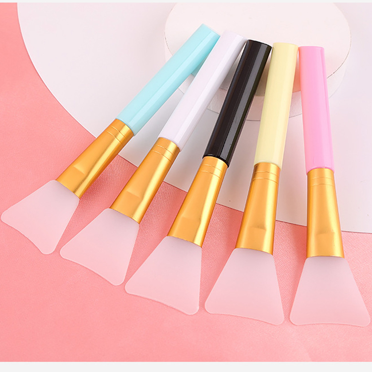 Private Label Handle Silicone Facial Face Mask Makeup Brushes Masker Maquillage DIY Mask Tool Soft Silicone Face Mask Brush