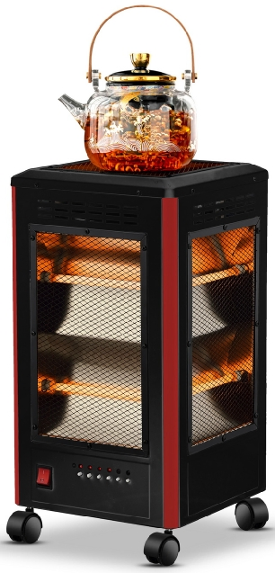 Multi-Functional Infrared Heater with Remote Control - Rollable, 2-in-1 for Heating & Tea/Grill Leisure at Home