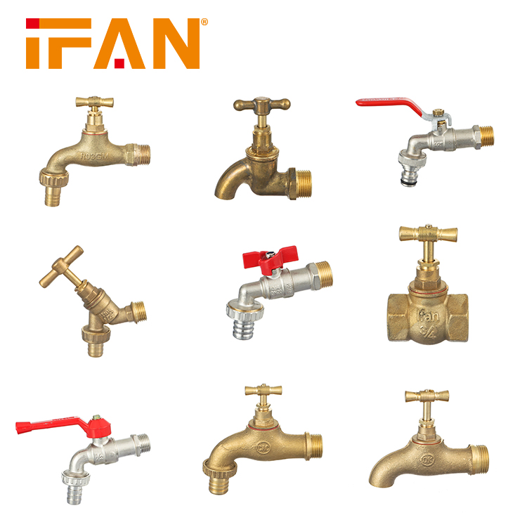 Ifan Durable Brass Water Tap Outdoor Garden Faucet Wall Mounted Water Brass Bibcock