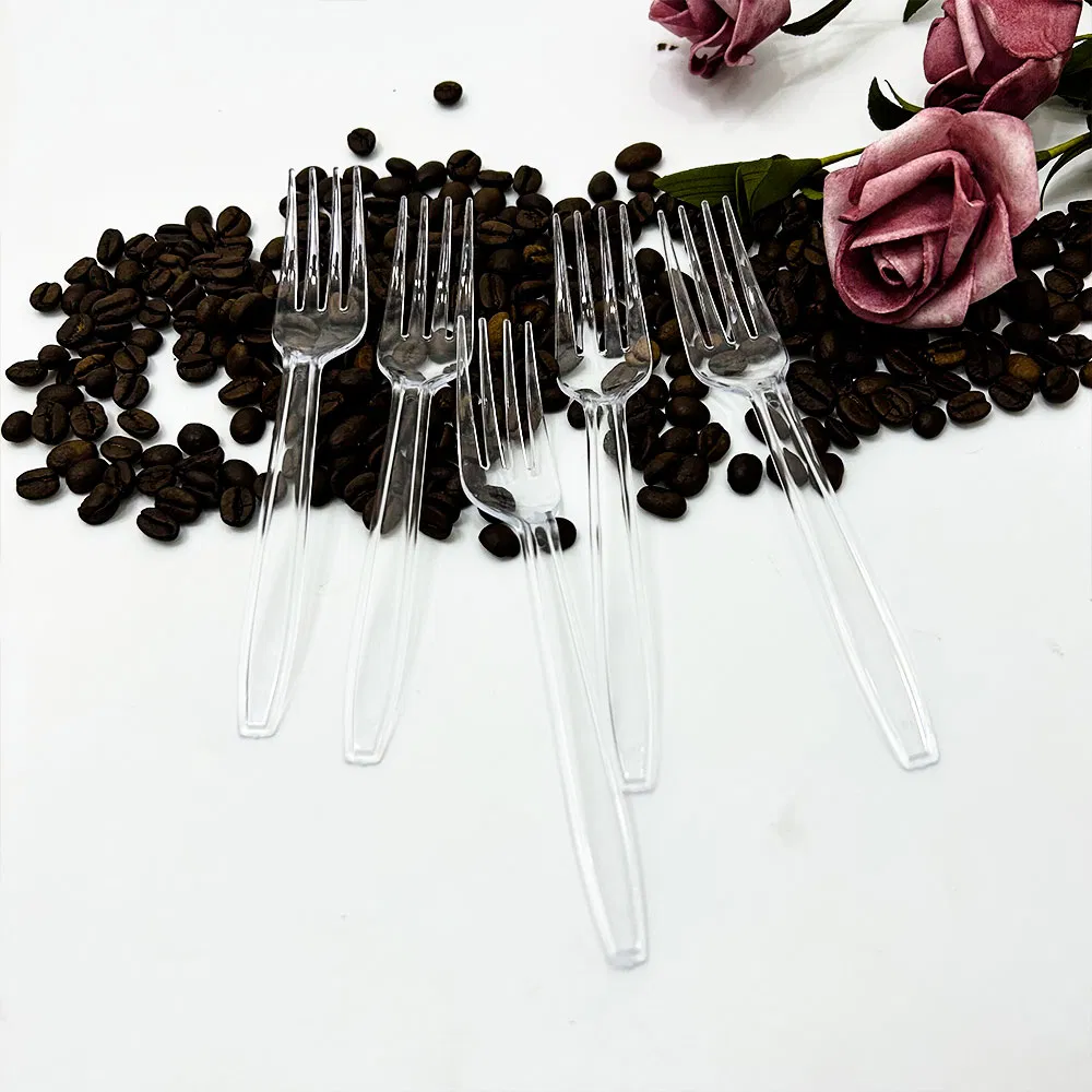 Disposable Plastic Fork 3G PS Transparent