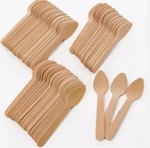 Satin-Sheen Finish Biodegradable Disposable Bamboo Fork
