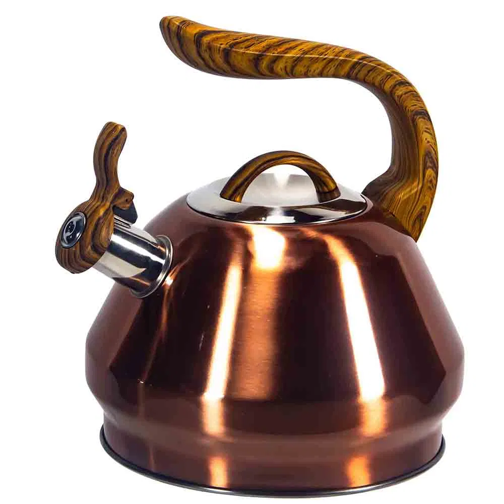 3.4L Prismatic Metal Stainless Steel Whistling Tea Pot, Teapot, Acier Inoxydable Bouilloire, Acero Inoxidable Tetera, Chaleira