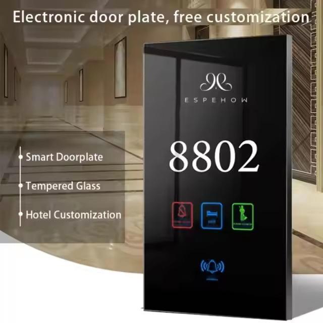 Modern Design Hotel Wireless Dnd Doorbell Do Not Disturb Sign Customed Design Switch Touch Panel Digital Door Sign System Wireless Hotel Door Plate