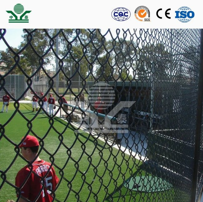 Zhongtai 40 Foot Chain Link Fence China Manufacturing Plastic Coated Stadium Chain Link Fence