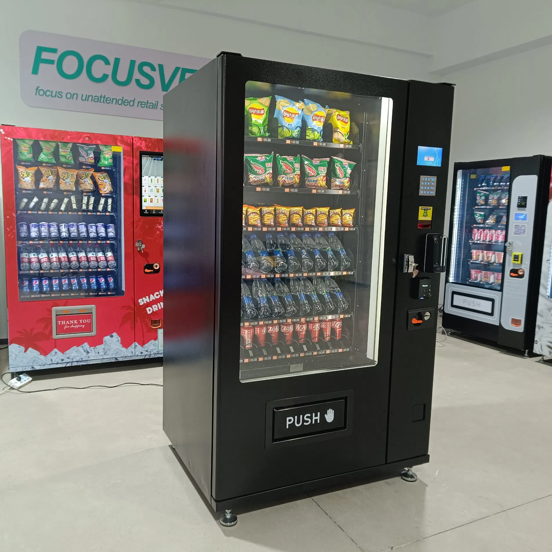 Focusvend Cost-Effective Vending Machine for Combo Snack and Drinks Supports Card Payment