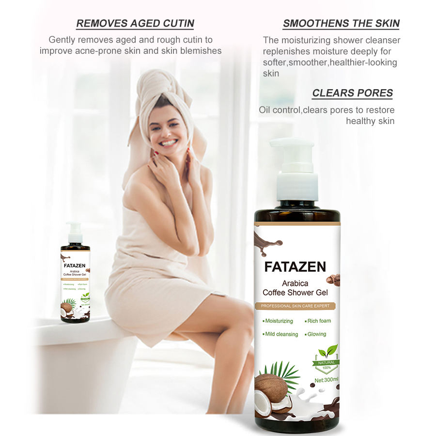 Private Label Skincare Products Natural Moisturizing Whitening Shower Gel Luxury Organic Coconut Coffee Liquid Bath Bodywash