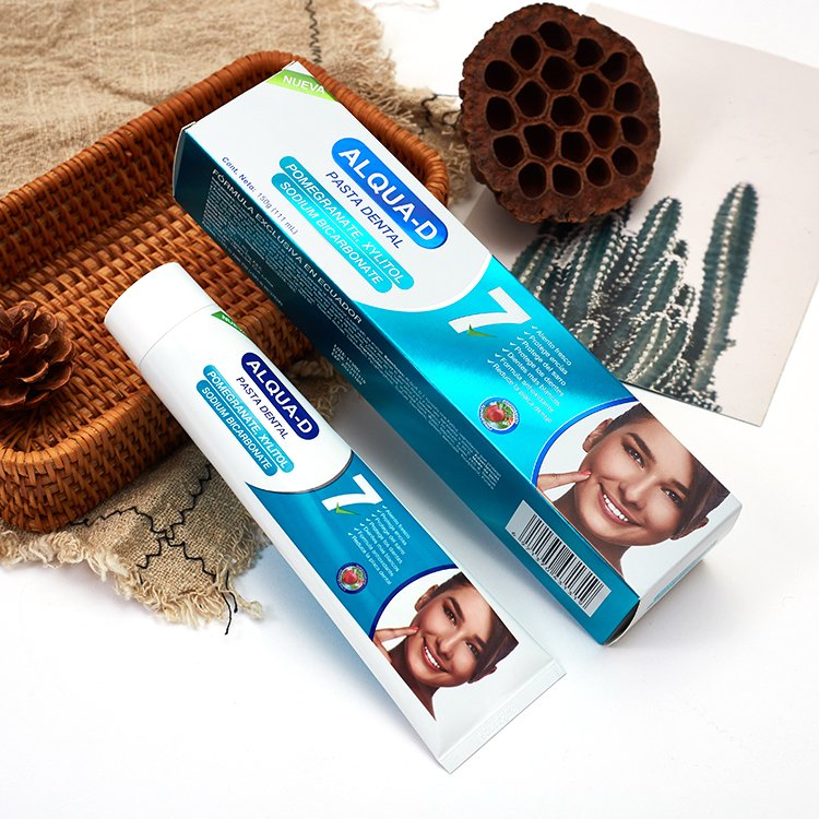 Custom Private Label 150g Non Fluoride Whitening Teeth Pomegranate Extract Xylitol Baking Soda Adult Toothpaste