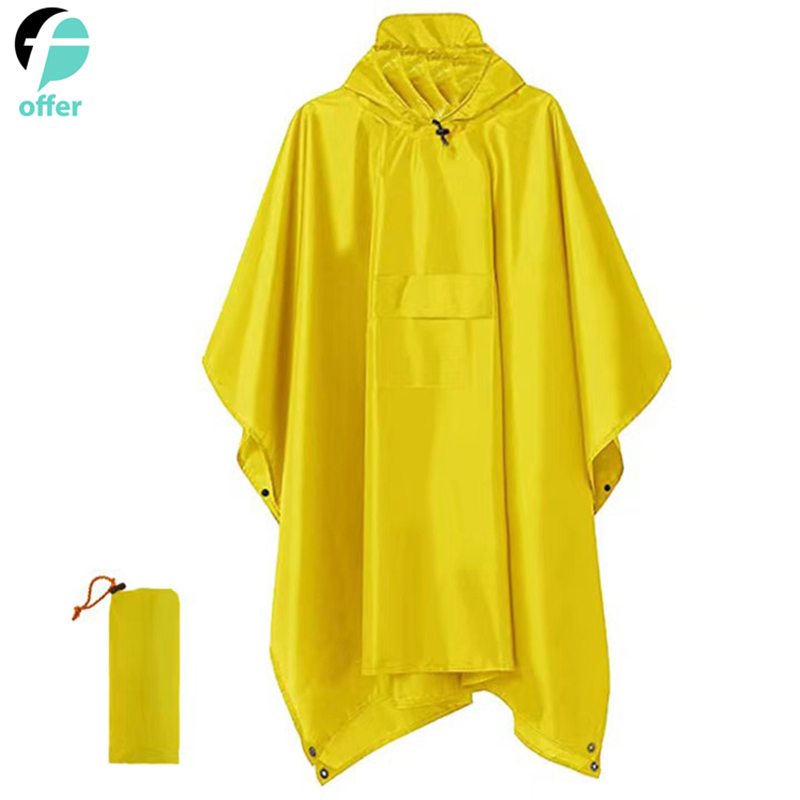 Hooded Rain Poncho Waterproof Raincoat