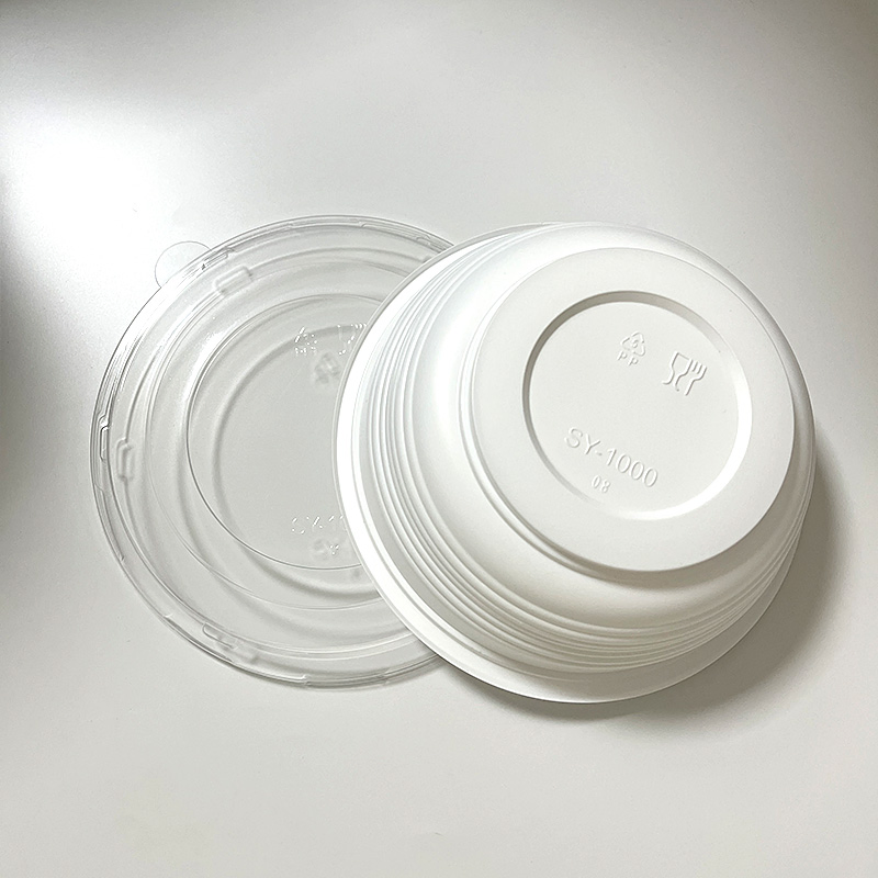 Food Grade PP Bowl with Clear Lid Black Base Box for Takeout