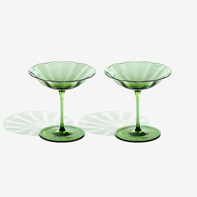 Винтажные хрустальные бокалы для вина с цветочным узором