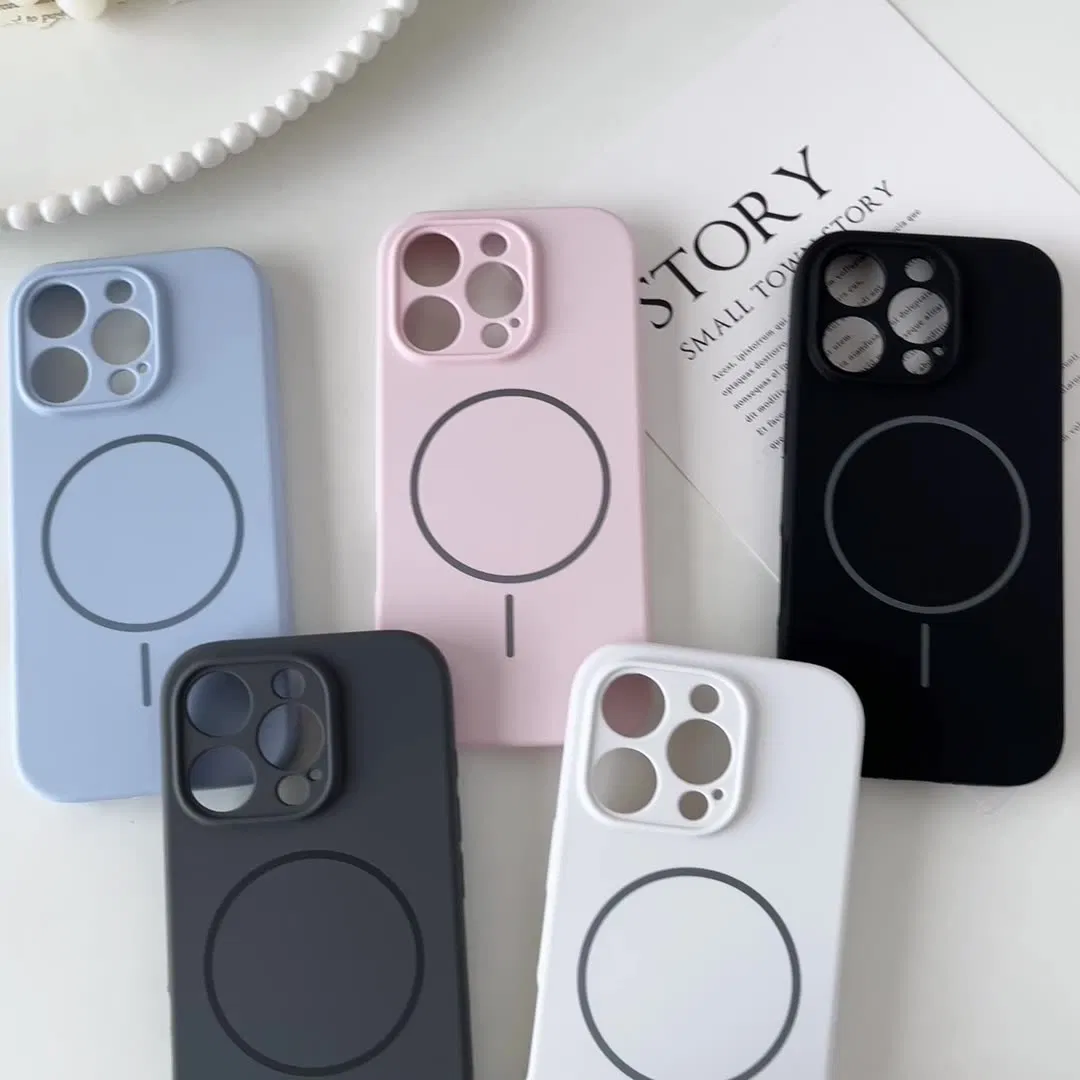 Чехол для iPhone 14-17 из жидкого силикона, макарон