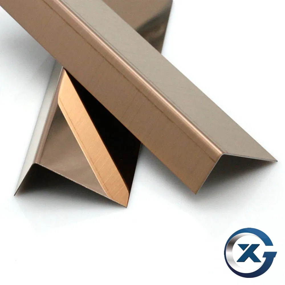V Shape Best Price Rose Gold Stainless Steel Tile Trim Corner Non Slip Grooved Tread Stair Edge Step Nose