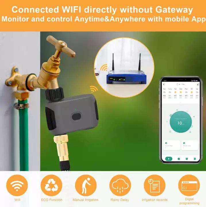 Smart Water Timer with Wi-Fi Hub Automatic Watering System Irrigation Controller